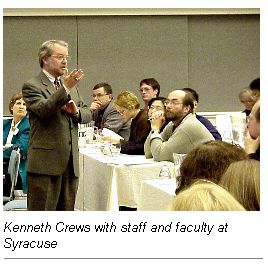 Caption: Kenneth Crews with staff and faculty at Syracuse